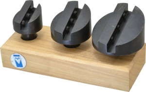 Made in USA 3 Piece, 3/4" Shank Diam, 1-3/8" to 2-1/2" Max Head Diam, Straight Shank, Fly Cutter Set 1 Bit Per Cutter, 3/8 to 1/2" Tool Bit, Multiple Head Diams, Includes Wood Block K340A - 48445472