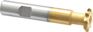 Whitney Tool 1/16" Radius, 1/8" Circle Diam, 3/4" Cutter Diam, Shank Connection, Convex Radius Cutter 1/2" Shank Diam, 3" OAL, High Speed Steel, TiN Finish, Profile Ground, 8 Teeth, Weldon Flat 15345 - 00069815