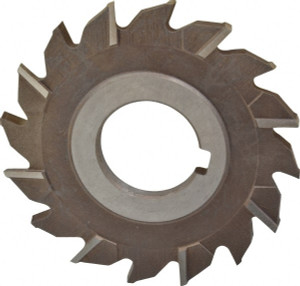 KEO 3" Diam x 3/16" Face Width Staggered Tooth Side Milling Cutter 1" Arbor Hole, High Speed Steel, Uncoated, 16 Teeth 00060 - 44095859