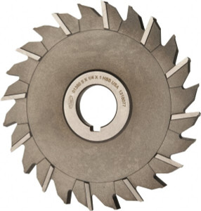 KEO 5" Diam x 1/4" Face Width Staggered Tooth Side Milling Cutter 1" Arbor Hole, High Speed Steel, Uncoated, 24 Teeth 01380 - 44098721
