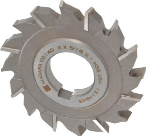 KEO 3" Diam x 5/16" Face Width Staggered Tooth Side Milling Cutter 1" Arbor Hole, High Speed Steel, Uncoated, 16 Teeth 00140 - 44096006
