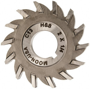 Made in USA 2" Diam x 1/4" Face Width Straight Tooth Side Milling Cutter 5/8" Arbor Hole, High Speed Steel, Uncoated, 14 Teeth SM2250 - 73012171