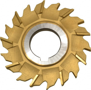 Made in USA 3" Diam x 1/4" Face Width Staggered Tooth Side Milling Cutter 1" Arbor Hole, High Speed Steel, TiN Finish, 18 Teeth STM3250-TIN - 73043168