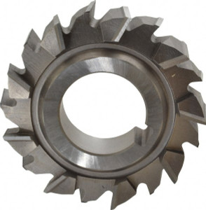 Made in USA 3" Diam x 3/4" Face Width Staggered Tooth Side Milling Cutter 1-1/4" Arbor Hole, High Speed Steel, Uncoated, 18 Teeth STM3750-1 - 73033482