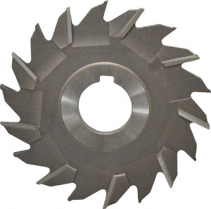 Made in USA 4" Diam x 3/16" Face Width Staggered Tooth Side Milling Cutter 1" Arbor Hole, High Speed Steel, Uncoated, 18 Teeth STM4187 - 73034126