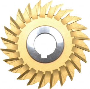 Made in USA 4" Diam x 1/4" Face Width Straight Tooth Side Milling Cutter 1" Arbor Hole, High Speed Steel, TiN Finish, 24 Teeth SM4250-TIN - 73048167