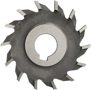 Made in USA 4" Diam x 1/2" Face Width Straight Tooth Side Milling Cutter 1-1/4" Arbor Hole, High Speed Steel, TiN Finish, 24 Teeth SM4500-1-TIN - 73048332