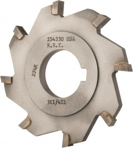 Made in USA 3" Diam x 1/4" Face Width Straight Tooth Side Milling Cutter 1" Arbor Hole, Carbide-Tipped, Uncoated, 8 Teeth 2543-30 - 73093163