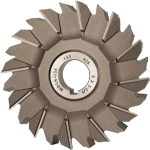 Made in USA 6" Diam x 1-1/4" Face Width Staggered Tooth Side Milling Cutter 1-1/4" Arbor Hole, High Speed Steel, Uncoated, 24 Teeth STM61250-1 - 73036741