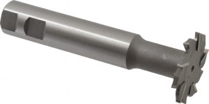Made in USA 2" Diam, 3/16" Wide, High Speed Steel T-Slot Cutter 51/64" Neck Diam, 1-9/16" Neck Length, 1" Shank Diam, 5-11/16" OAL, Uncoated ETS2-316 - 00608935