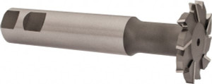 Made in USA 2" Diam, 1/4" Wide, Cobalt T-Slot Cutter 51/64" Neck Diam, 1-9/16" Neck Length, 1" Shank Diam, 5-11/16" OAL, Uncoated CETS2-14 - 00608661