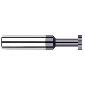 Harvey Tool 3/16" Cut Diam, 0.5mm Cut Width, 3/16" Shank, Straight-Tooth Woodruff Keyseat Cutter Solid Carbide, AlTiN Finish, 2" OAL, 6 Teeth 22220-C3 - 51121523