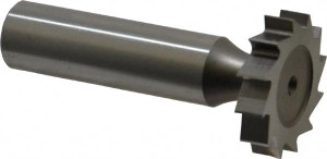 Made in USA ANSI 708 (Old Std # 14) 1" Cut Diam, 7/32" Cut Width, 1/2" Shank, Straight-Tooth Woodruff Keyseat Cutter High Speed Steel, Uncoated, 2.2188" OAL, 12 Teeth KY750 - 73060147