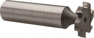 Made in USA ANSI 406 (Old Std # 7) 3/4" Cut Diam, 1/8" Cut Width, 1/2" Shank, Staggered-Tooth Woodruff Keyseat Cutter Carbide-Tipped, Uncoated, 2-1/8" OAL, 6 Teeth STC406 - 73040081