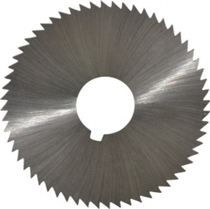 Made in USA 2-1/4 x 0.064", 5/8" Arbor, 60-Tooth High Speed Steel Slitting & Slotting Saw Uncoated, RH Cut, Straight Teeth, Concave Ground, Contains Keyway OSSB06460 - 73312647