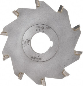 Made in USA 4 x 3/16", 1" Arbor, 10-Tooth Carbide-Tipped Slitting & Slotting Saw Uncoated, RH Cut, Straight Teeth, Contains Keyway 2558-46 - 73519464