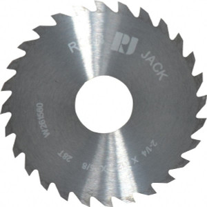 RobbJack 2-1/4 x 1/8", 5/8" Arbor, 28-Tooth Solid Carbide Slitting & Slotting Saw Uncoated, RH Cut, Straight Teeth, Concave Ground C22-1250-20-28 - 02118610