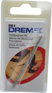 Dremel 1/8" Diam RH High Speed Steel Cut-Out Upcut Spiral Router Bit Uncoated, 1/8" Shank Diam, 1-25/64" OAL, Use on Aluminum, Drywall, Fiberglass, Plastics, Vinyl Siding, Wood 561 - 03142577