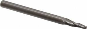 LMT Onsrud LP 1/8" Diam RH Solid Carbide 2-Flute Ball End Taper Upcut Spiral Router Bit Uncoated, 3/4" LOC, 1/4" Shank Diam, 3" OAL, Use on Aluminum, Plastics, Wood 77-106 - 85686475