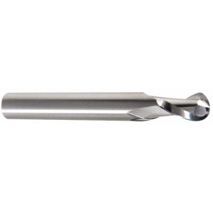LMT Onsrud LP 5/16" Diam RH Solid Carbide 2-Flute Ball End Taper Upcut Spiral Router Bit Uncoated, 1-1/8" LOC, 5/16" Shank Diam, 3" OAL, Use on Plastics 65-240B - 53397121