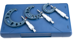 Dasqua 3 Piece Outside Micrometer Set, 0-75mm Range, 0.004" Accuracy - 4111-8206