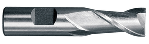 Precise 1" Mill x 1/2" Shank H.S.S. 2 Flute Single-End Center Cut End Mill, 3-5/8" OAL - 5801-1000