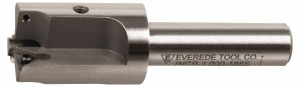 Everede Tool 1-1/16" Diam, 1/2" Shank Diam, 3 Insert Indexable Counterbore Uses TPGH 215 Inserts, 3.2" OAL, Straight Shank 01236 - 36879161