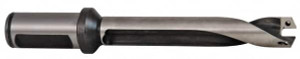 Allied Machine 0.8661" to 2.205" Diam 3xD 72mm Max Depth Helical Flute Spade Drill 25mm Diam Straight Shank with Flange, 105.3mm Body Length, 105.3mm Flute Length, 161.3mm OAL, Through Coolant, Series 22 60322H-25CM - 70203260