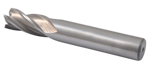 Precise 3/8" Mill x 3/8" Shank H.S.S. 4 Flute Single-End Center Cut End Mill, 2-1/2" OAL - 5802-0375