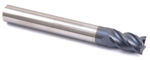 Precise 3/8" Mill Diameter x 3/8" Shank 4 Flute AlTiN-Coated Carbide Single End Mill, Flute Length 1", 2-1/2" OAL - 5807-3750