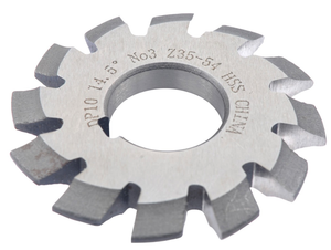 Precise 14.5º Pressure Angle #3 Involute Gear Cutter, 2-3/4" Diameter, 10 Pitch, 1" Arbor Hole - 2041-1038