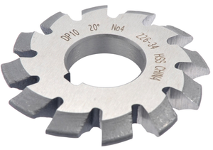 Precise 20º Pressure Angle #4 Involute Gear Cutter, 2-3/4" Diameter, 10 Pitch, 1" Arbor Hole - 2040-1047