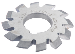 Precise 20º Pressure Angle #8 Involute Gear Cutter, 2-5/8" Diameter, 12 Pitch, 1" Arbor Hole - 2040-1286