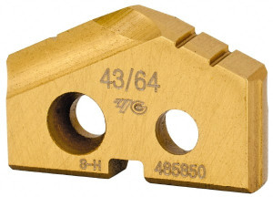YG-1 43X64X1/8" Cobalt Spade Drill Insert TiN Finish, 43/64" Diam, 1/8" Thick, 132°, Seat Size 0, Series T-A S06063 - 53349338