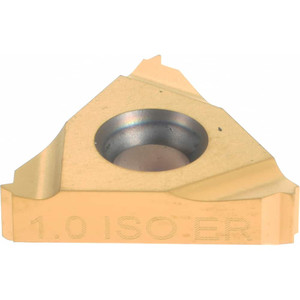 Carmex 16 ER 1.0 ISO MXC Carbide Laydown Threading Insert TiN Finish, RH External ISO Thread, 3/8" Inscribed Circle, 0.146" Thick 16ER1.0ISOMXC - 05766357