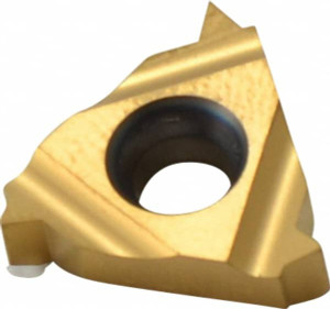 Carmex 16 IR 10UN P25C/GOLD Carbide Laydown Threading Insert TiN Finish, RH Internal UN Thread, 10 TPI, 3/8" Inscribed Circle, 0.146" Thick 3/8INRH10UNP2 - 08697765