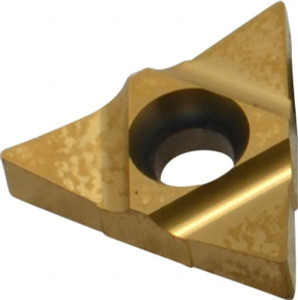 Carmex 22UE/I/R/LU60 MXC/GOLD Carbide Laydown Threading Insert TiN Finish, LH/RH Internal/External Partial Profile 60° Thread, 4.5-3.25 TPI, 1/2" Inscribed Circle, 0.187" Thick 1/2EI/RLU60MXC - 08703795