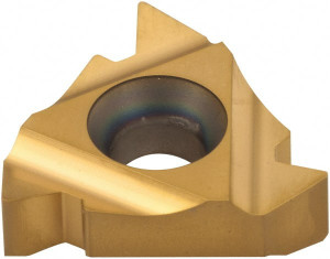 Carmex 1/2IC INT RH 5 TPI Carbide Laydown Threading Insert TiN Finish, RH Internal UN Thread, 5 TPI, 1/2" Inscribed Circle, 0.187" Thick 22IR5UNP25C - 73243107