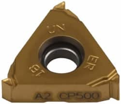 Seco Tools 16ER18UN-A2 CP500 Carbide Laydown Threading Insert TiAlN/TiN Finish, RH External UN Thread, 18 TPI, 3/8" Inscribed Circle, 0.1366" Thick 00077922 - 04024717
