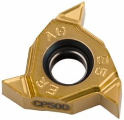 Seco Tools 16ERAG55-A2 CP500 Carbide Laydown Threading Insert TiAlN/TiN Finish, RH External Partial Profile 55° Thread, 48-8 TPI, 3/8" Inscribed Circle, 0.1366" Thick 00077938 - 04024758