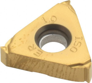 Seco Tools 16ER1.0ISO-A2 CP500 Carbide Laydown Threading Insert TiAlN/TiN Finish, RH External ISO Thread, 3/8" Inscribed Circle, 0.1366" Thick 00077781 - 32156960