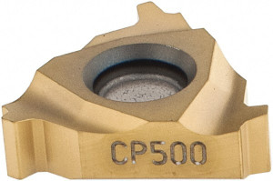 Seco Tools 16NR 10STACME CP500 Carbide Laydown Threading Insert TiAlN/TiN Finish, RH Internal Stub Acme Thread, 10 TPI, 3/8" Inscribed Circle, 0.1366" Thick 00077874 - 40041741