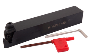 Precise MTVOR 16-4D Indexable Threading & Grooving Holder, 1" x 1" Shank, 6" OAL - 2304-2001