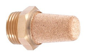 Precise Sintered Bronze Exhaust Muffler, 3/8" NPT Thread, 1.47" Overall Length - 8401-0322