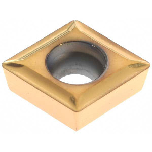 Hertel CPMT2151LF HC210 Carbide Turning Insert TiN Finish, Neutral, 6.45mm Long, 1/4" Inscribed Circle, 1/64" Corner Radius, 80° Diamond 1000613 - 91789313