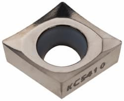 Kennametal CCGT3251HP KC5410 Carbide Turning Insert TiB2 Finish, Neutral, 9.67mm Long, 3/8" Inscribed Circle, 1/64" Corner Radius, 80° Diamond, Series Screw-On 1560651 - 01389550