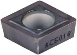 Kennametal CCMT3251MW KC5010 Carbide Turning Insert TiAlN Finish, Neutral, 9.67mm Long, 3/8" Inscribed Circle, 1/64" Corner Radius, 80° Diamond, Series Screw-On 1802564 - 01402544