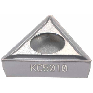Kennametal TCMT3251LF KC5010 Carbide Turning Insert TiAlN Finish, Neutral, 16.5mm Long, 3/8" Inscribed Circle, 1/64" Corner Radius, 60° Triangle, Series Screw-On 1824882 - 01482330