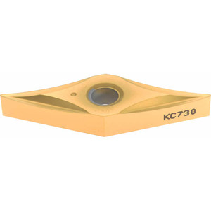 Kennametal VNGP431 KC730 Carbide Turning Insert TiN Finish, Neutral, 22.14mm Long, 1/2" Inscribed Circle, 1/64" Corner Radius, 35° Diamond, Series KENLOC 1160922 - 06219406