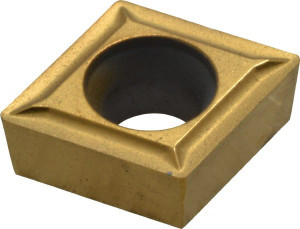 Kennametal CCGT32.51LF KC730 Carbide Turning Insert TiN Finish, Neutral, 9.67mm Long, 3/8" Inscribed Circle, 1/64" Corner Radius, 80° Diamond, Series Screw-On 1161886 - 08441297